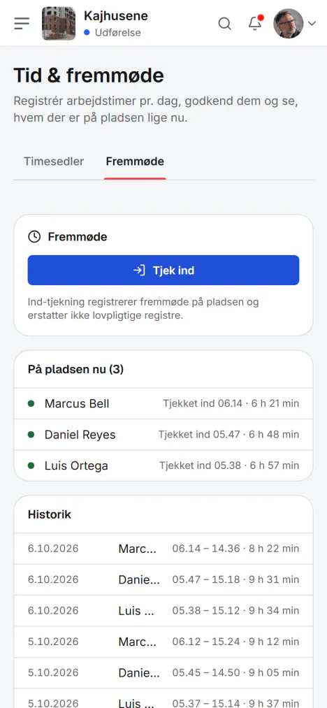 Skærmbillede fra Fidrel: Tjekket ind på et sekund