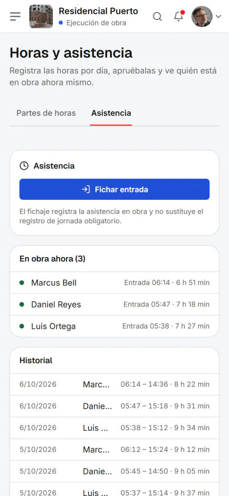 Captura de pantalla de Fidrel: Fichaje en un segundo