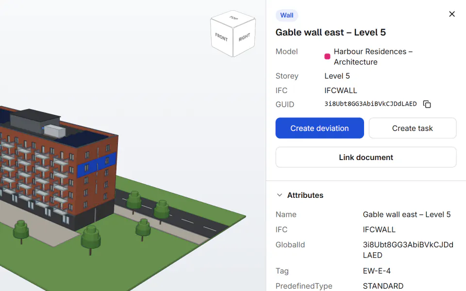Screenshot from Fidrel: Raise what you see in the model as an issue