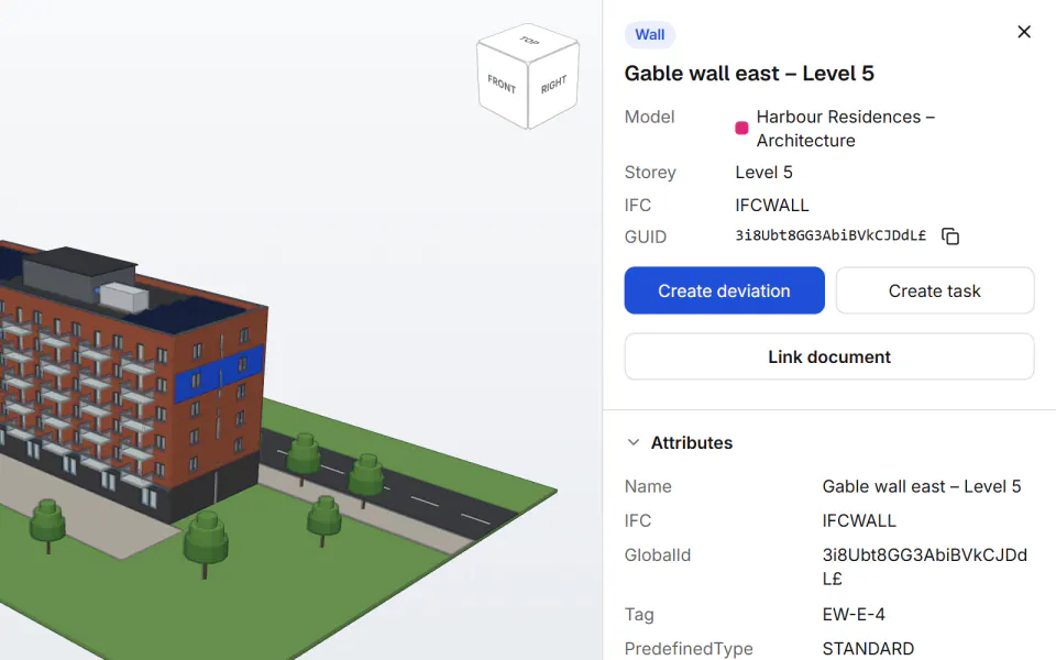 Screenshot from Fidrel: Raise what you see in the model as an issue