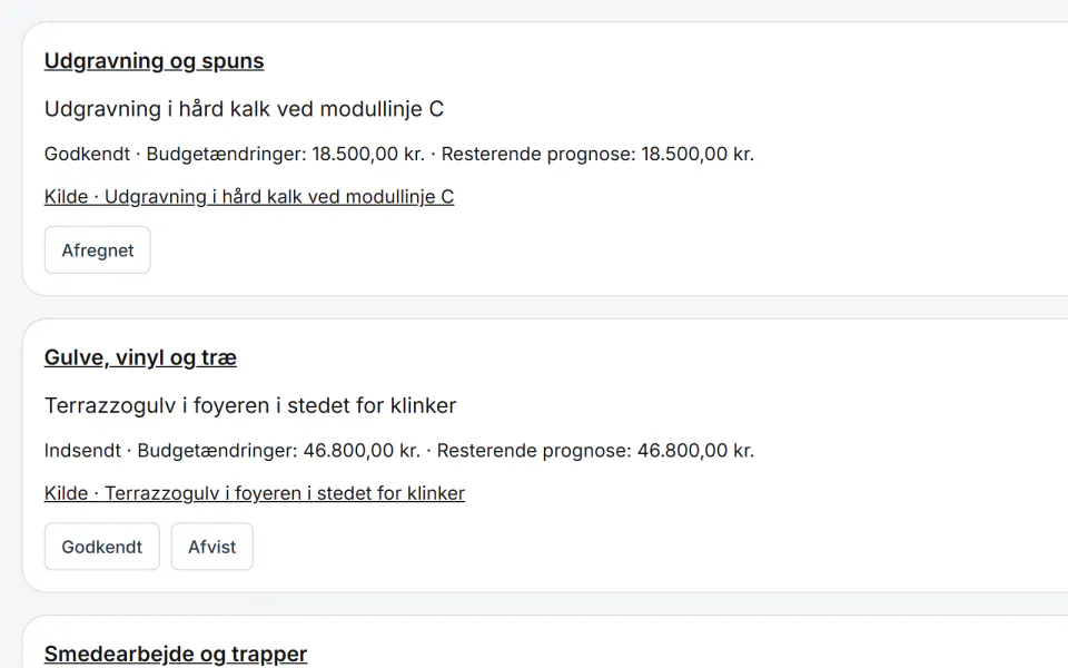 Skærmbillede fra Fidrel: Budgettet ændres først, når nogen beslutter det