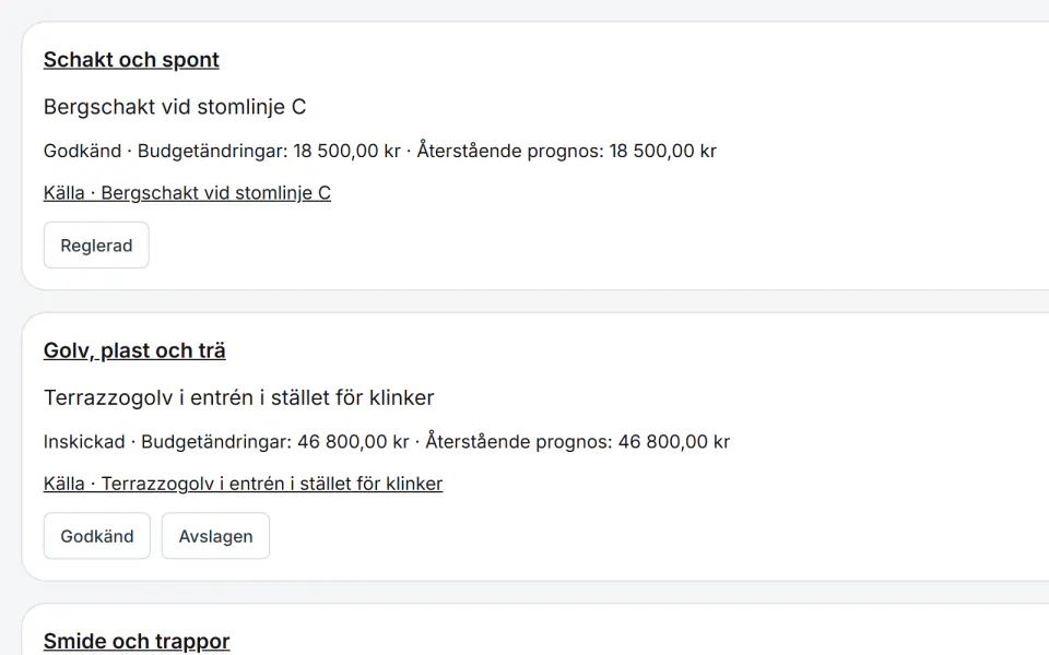 Skärmbild från Fidrel: Budgeten ändras först när någon beslutar