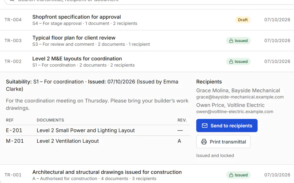Screenshot from Fidrel: You can show what was sent
