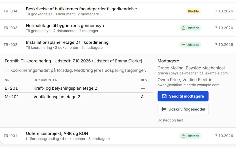 Skærmbillede fra Fidrel: Det, der blev sendt, kan vises frem
