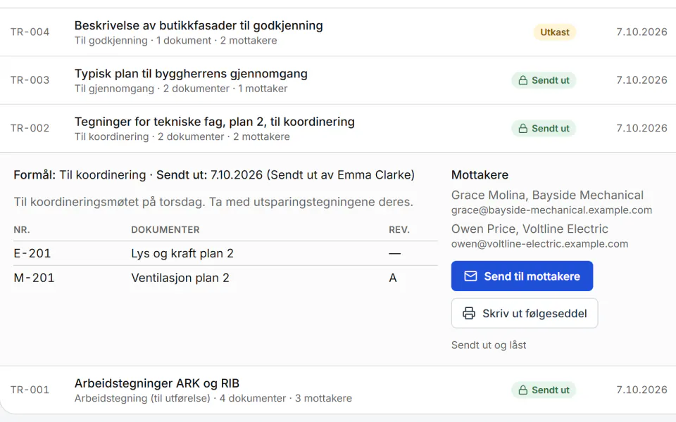 Skjermbilde fra Fidrel: Det som ble sendt, kan vises frem