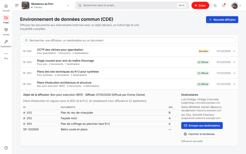 Capture d’écran de Fidrel : Registre