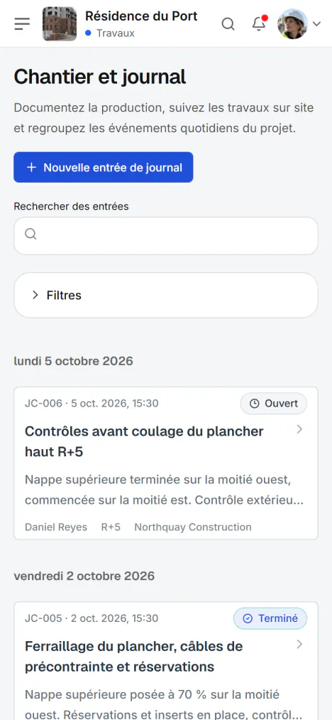 Capture d’écran de Fidrel : Le journal s’écrit là où l’on travaille