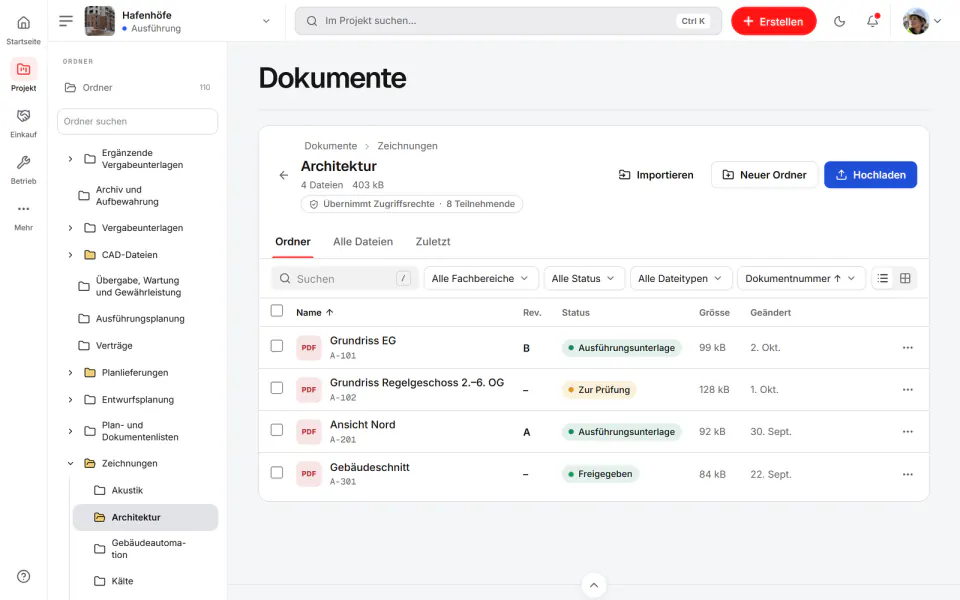 Screenshot aus Fidrel: Ordner