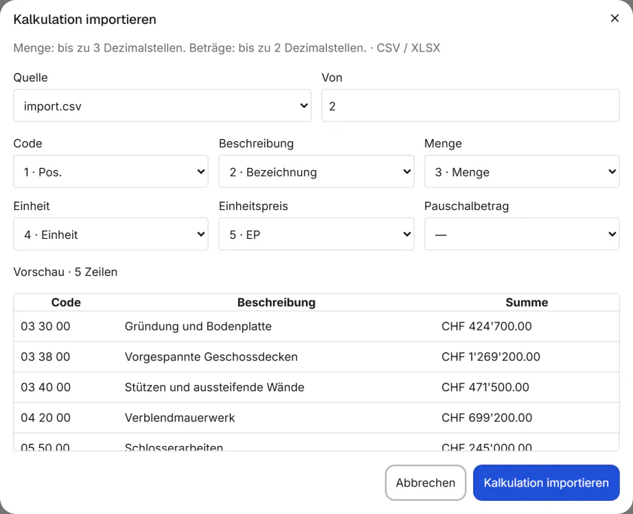 Screenshot aus Fidrel: Vom Tabellenblatt zur Kalkulation