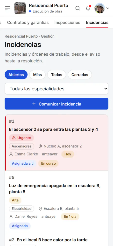 Captura de pantalla de Fidrel: Comunica la avería donde la ves