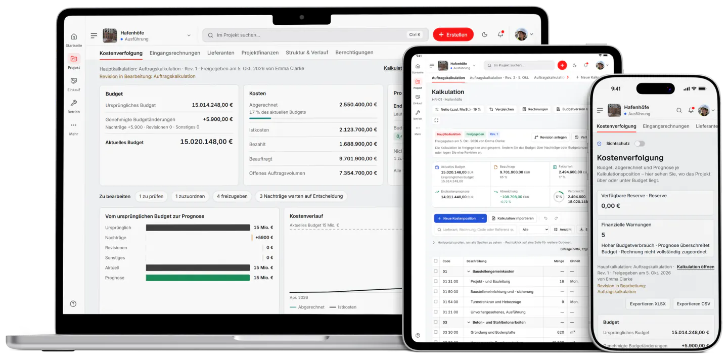 Screenshot aus Fidrel: Projektbudgets