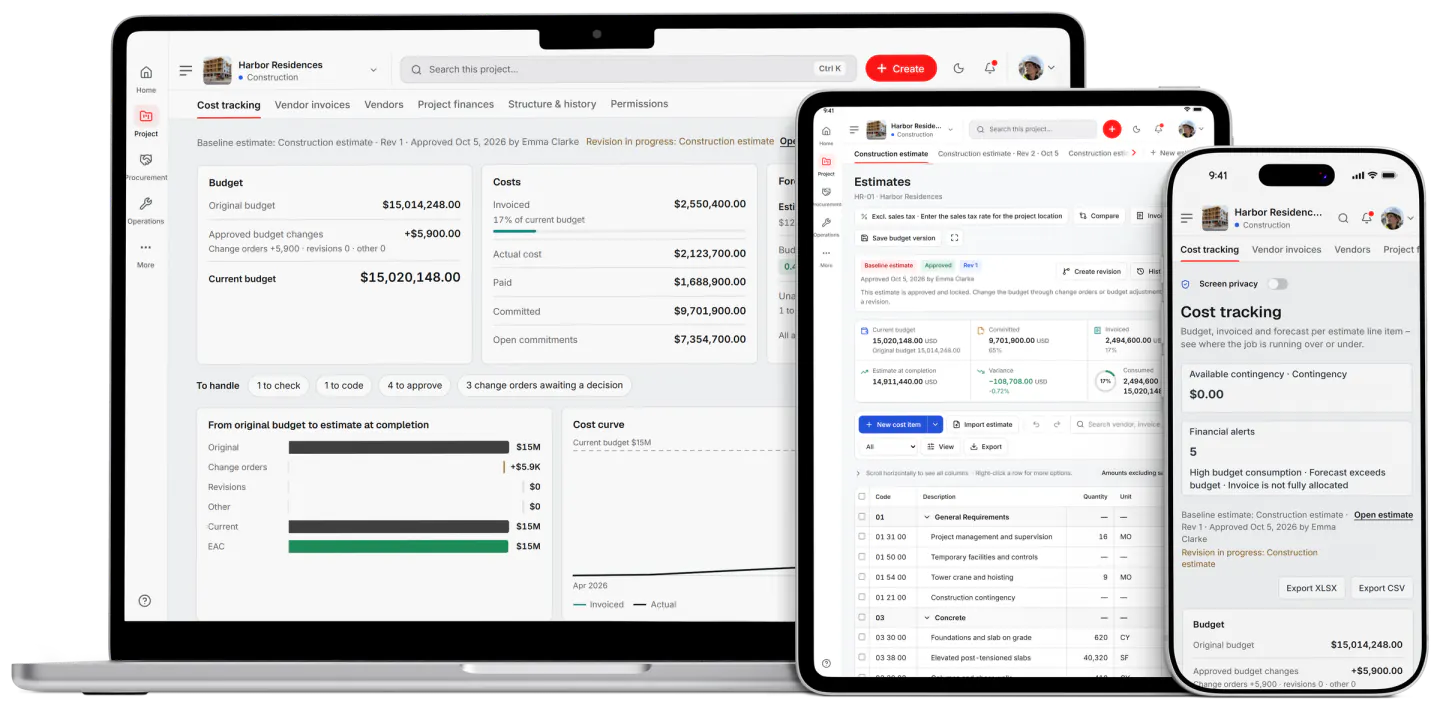 Screenshot from Fidrel: Project budgets