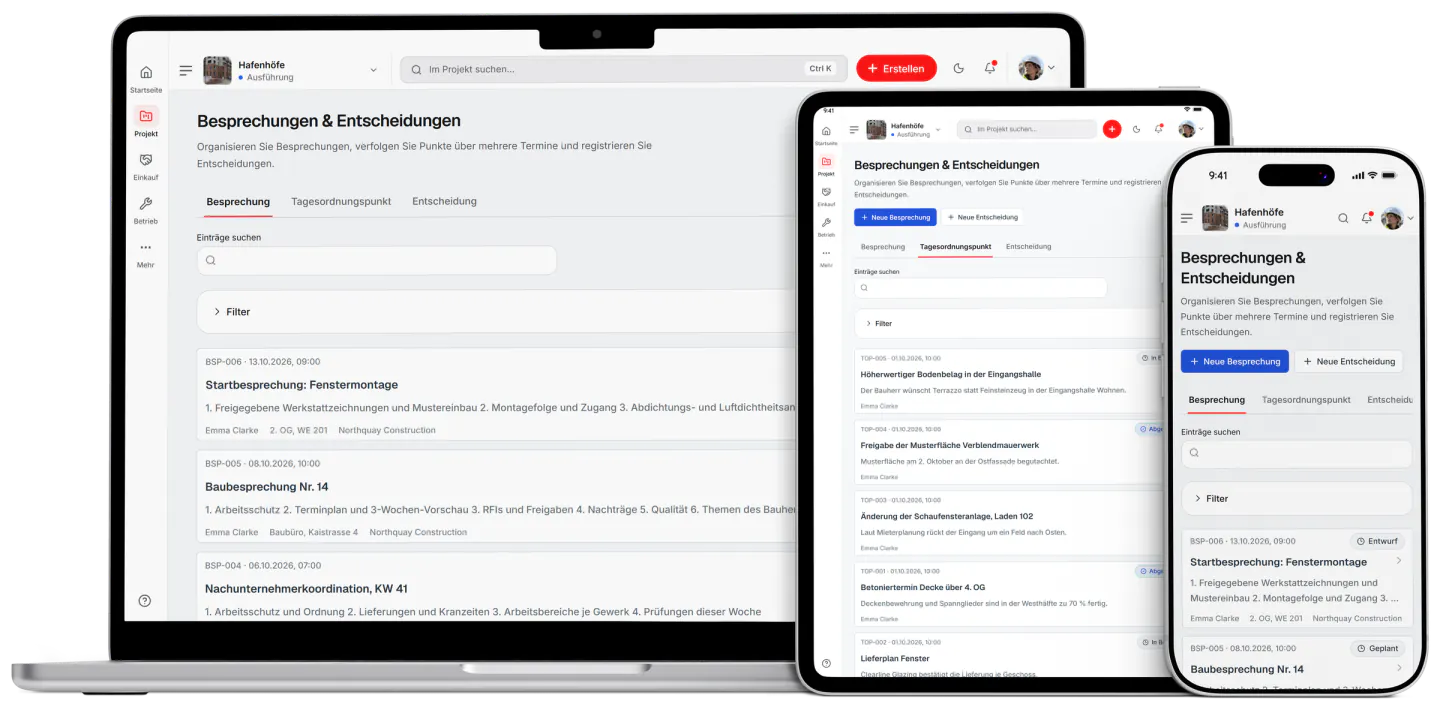 Screenshot aus Fidrel: Besprechungen & Entscheidungen