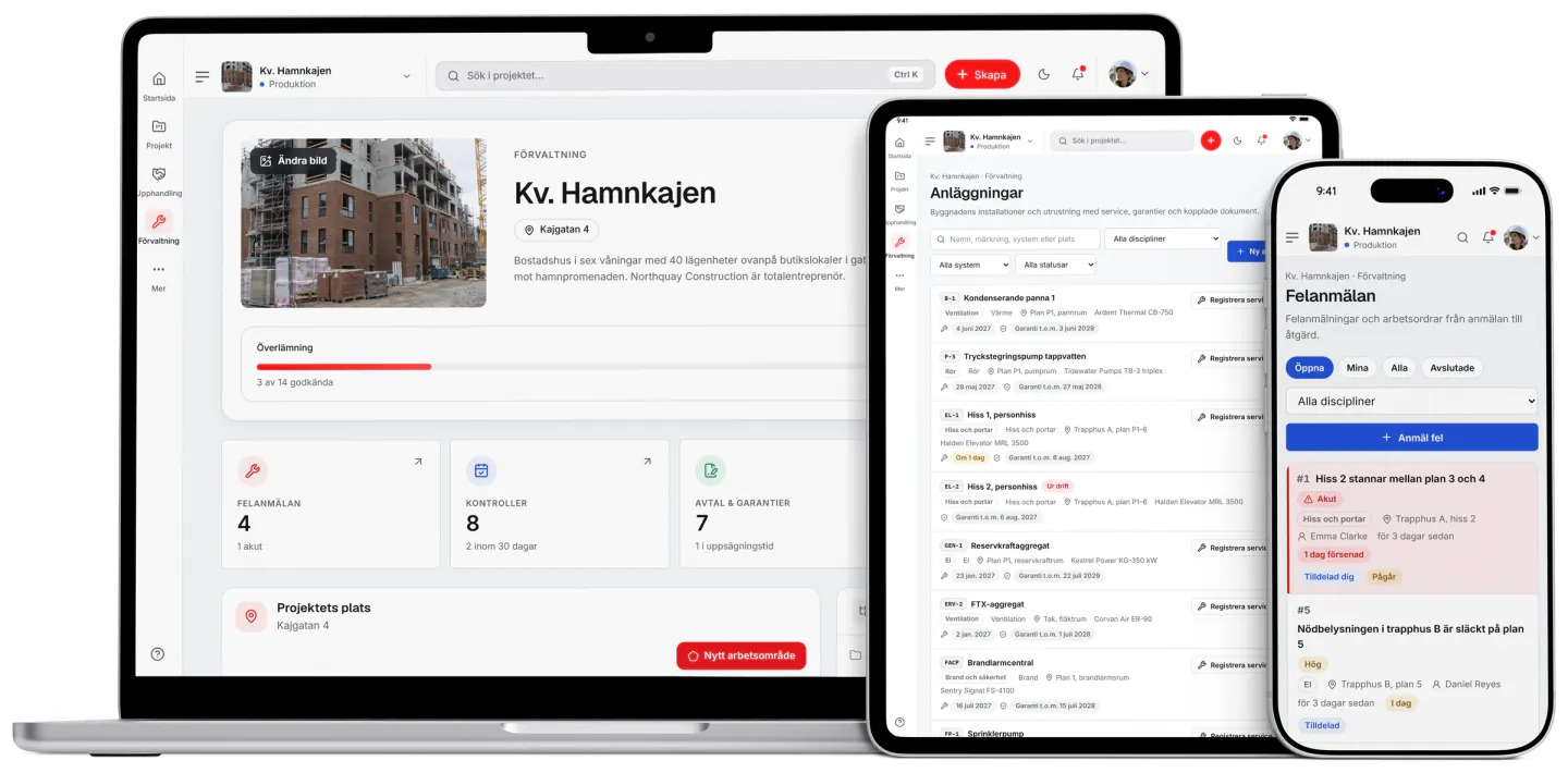 Skärmbild från Fidrel: Förvaltning