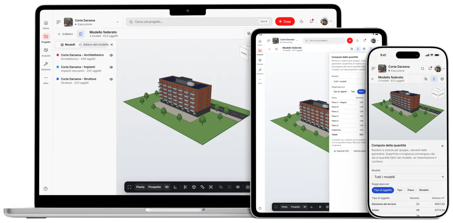 Schermata di Fidrel: Computi da BIM
