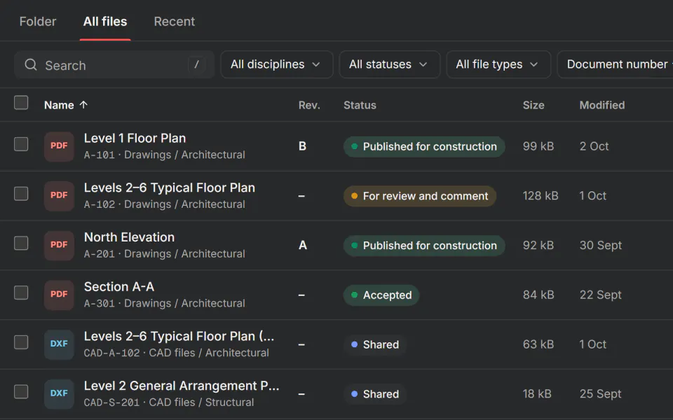 Screenshot from Fidrel: Documents, drawings & models