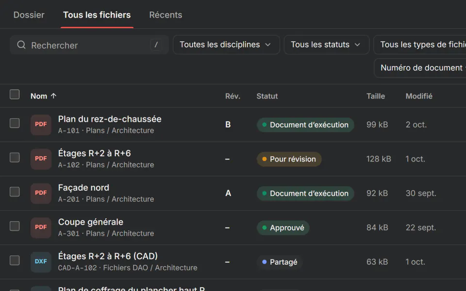 Capture d’écran de Fidrel : Documents, plans & maquettes