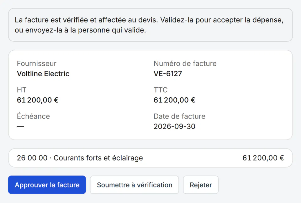 Capture d’écran de Fidrel : Validée seulement quand tout est affecté