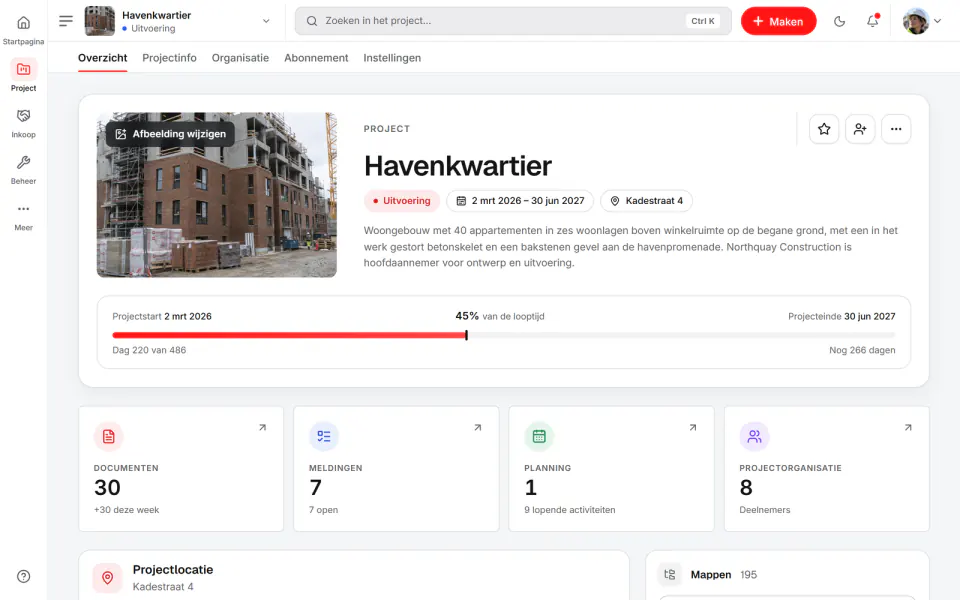 Schermafbeelding van Fidrel: Projectoverzicht