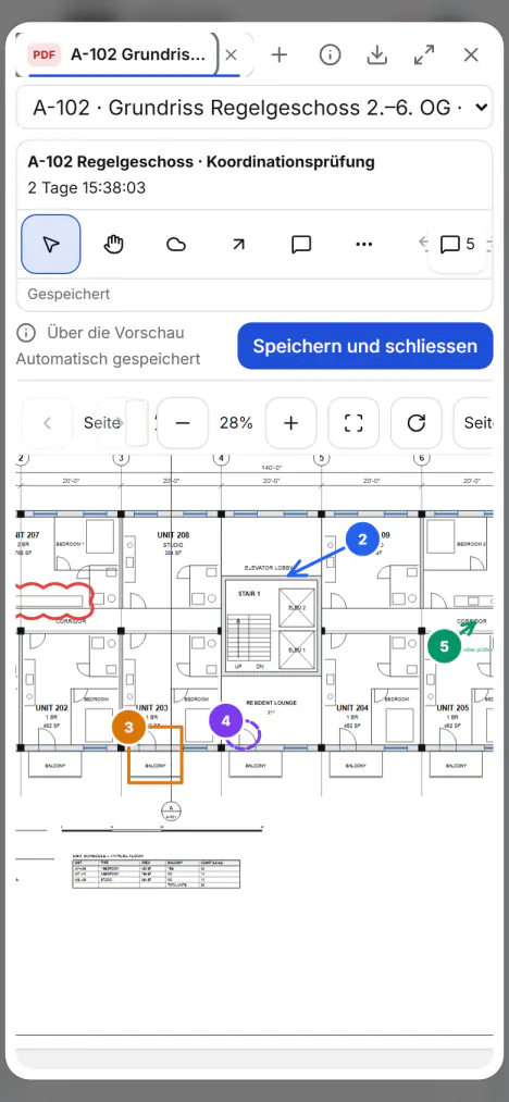 Screenshot aus Fidrel: Dieselbe Prüfung auf dem Smartphone