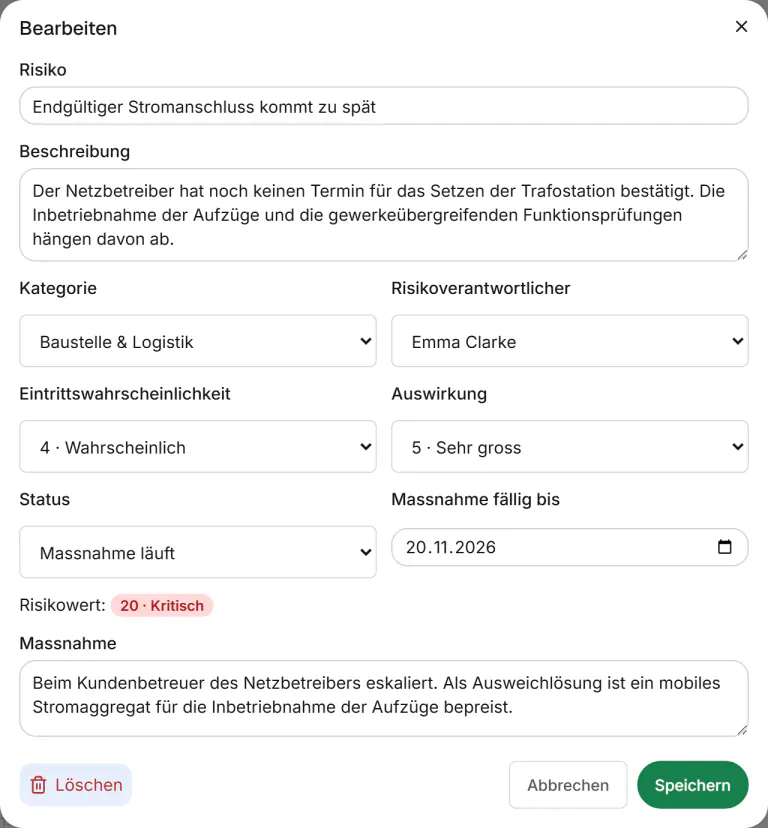 Screenshot aus Fidrel: Verantwortliche erfahren es