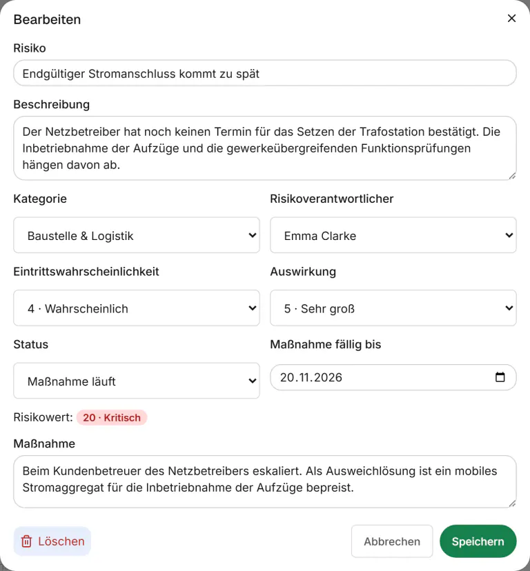 Screenshot aus Fidrel: Verantwortliche erfahren es
