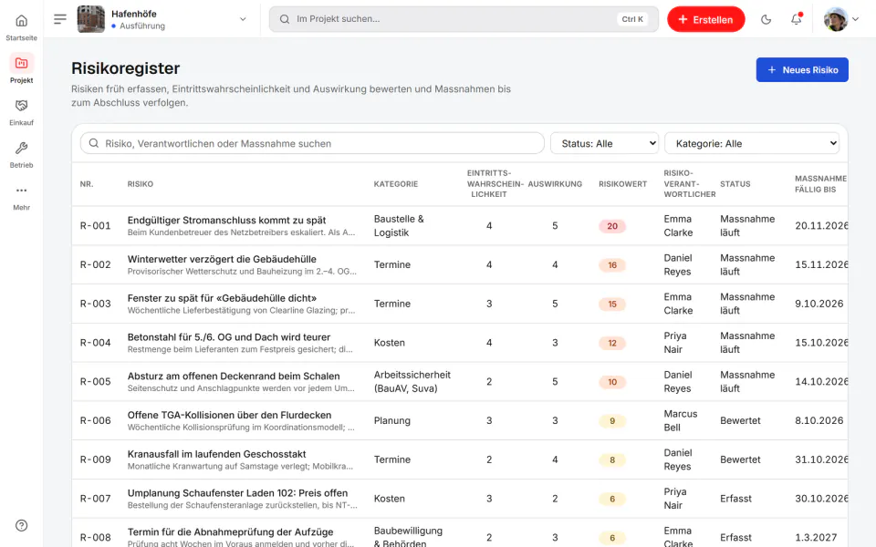 Screenshot aus Fidrel: Register