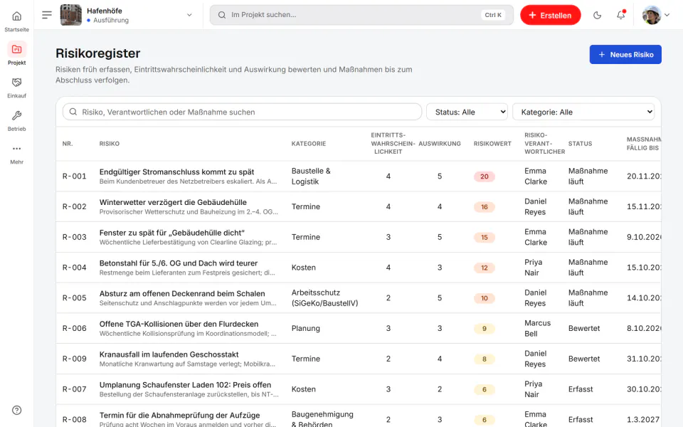 Screenshot aus Fidrel: Register