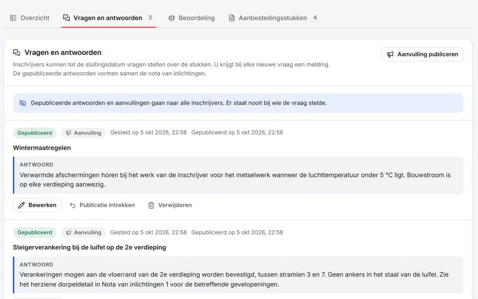 Schermafbeelding van Fidrel: Nota’s van inlichtingen