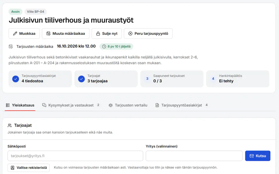 Kuvakaappaus Fidrelistä: Ulkoinen hankinta