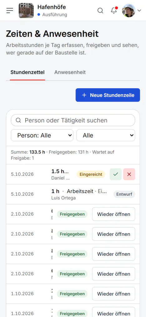 Screenshot aus Fidrel: Die Stunden des Tages vom Smartphone