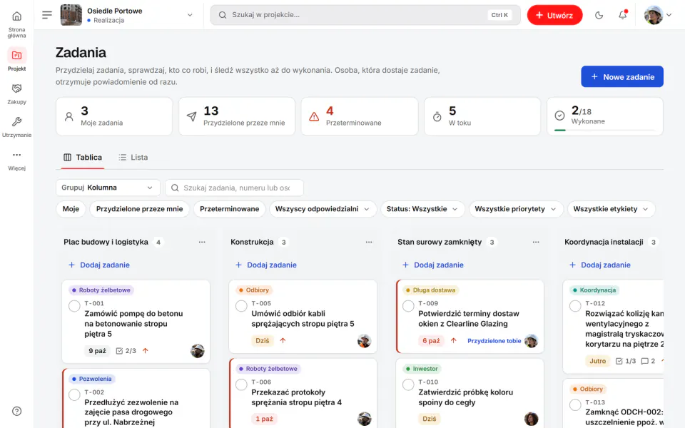 Zrzut ekranu z Fidrel: Tablica