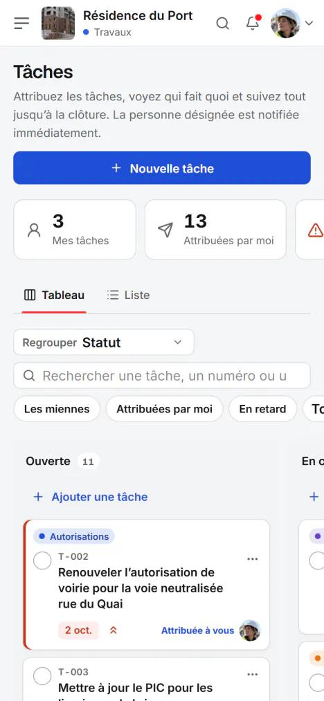Capture d’écran de Fidrel : Vos tâches sur votre téléphone