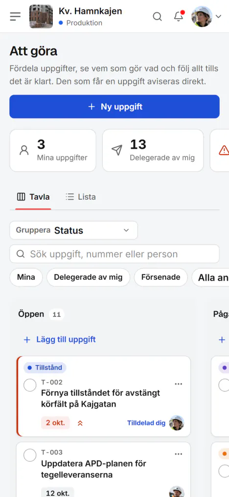 Skärmbild från Fidrel: Dina uppgifter i telefonen